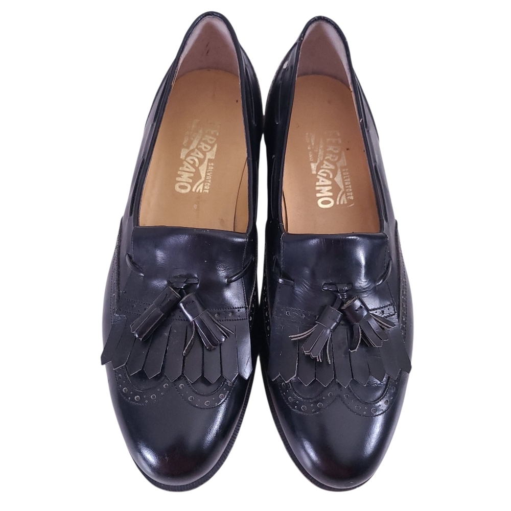 Salvatore Ferragamo Black LUCUS Kiltie IRREGULAR SIZES Loafers Shoes Size 9.5 10